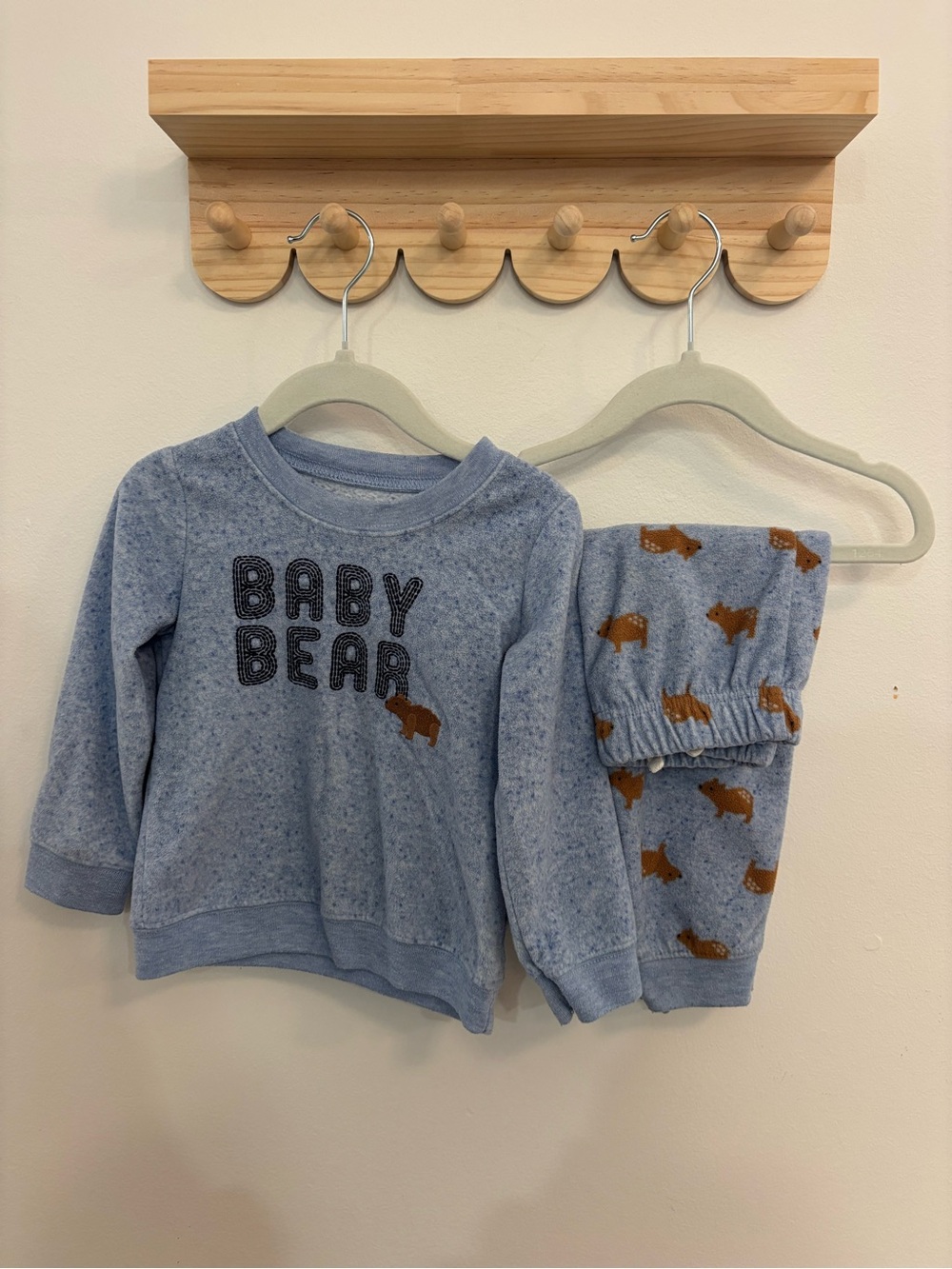 Carter's Blue 'Baby Bear' Kids Pajama Set - Light Blue Top & Printed Pants